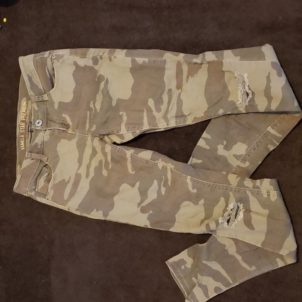 Camo straight leg jeans